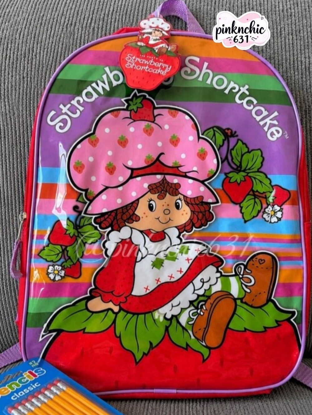 Strawberry Shortcake Retro Rainbow Backpack Back To School